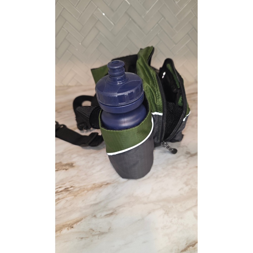 Outdoor Products Green Gray Water Bottle Hiking Fanny Pack Belt Bag - Picture 6 of 6